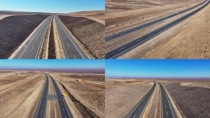 古尔班通古特沙漠S21阿乌高速公路