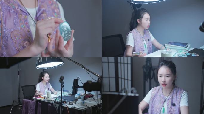 玉器直播间玉器首饰直播带货美女电商直播