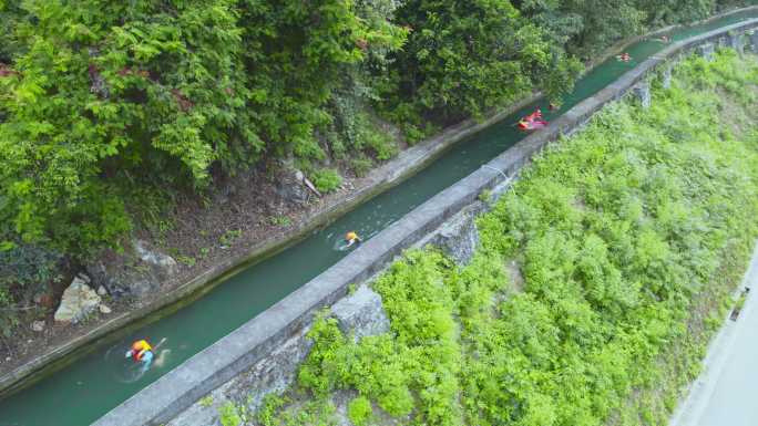 河池龙江第一湾水渠漂流探险之旅