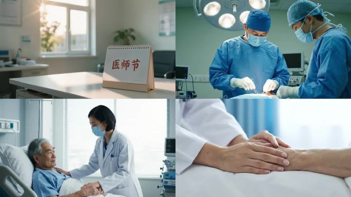 医师节中国医师节医生手术室做手术医生团队