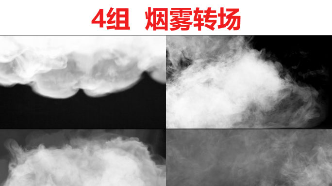 4组_白色烟雾转场视频素材_带通道