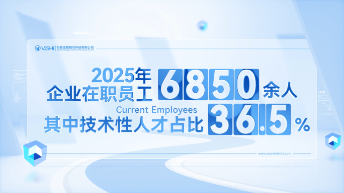 简洁明亮数据文字动画展示ae模板