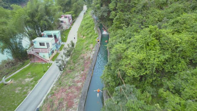 河池龙江第一湾水渠漂流探险之旅