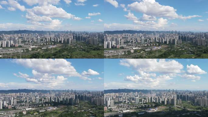 现代化城市建筑群鸟瞰