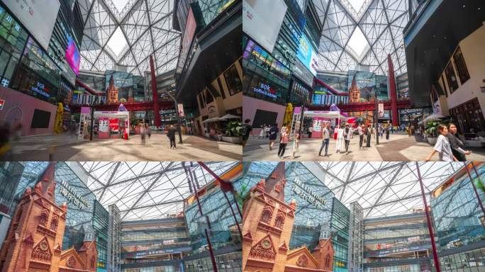 商场延时摄影商场人流商业宣传片6K