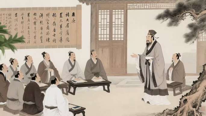 孔子讲学 圣人讲学 古代私塾