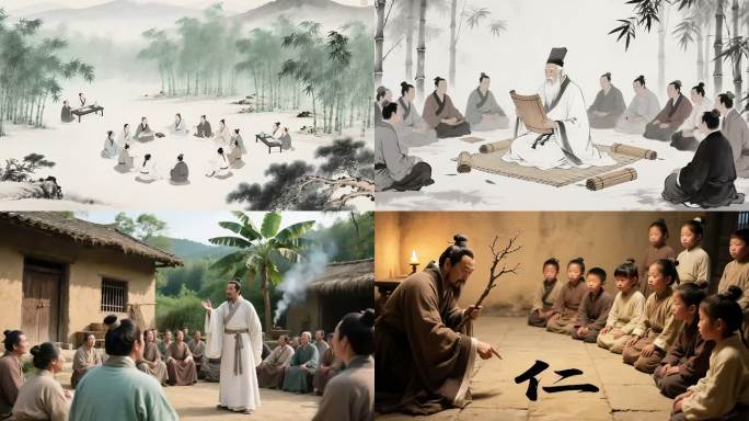 孔子讲学 圣人讲学 古代私塾