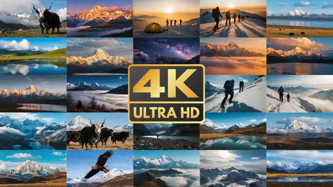 4K高原延时云海雪山攀登自然奇观风光片头