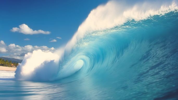 大海海浪海洋海鸥海岸灯塔唯美航拍