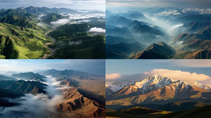 祁连山山脉壮丽风光