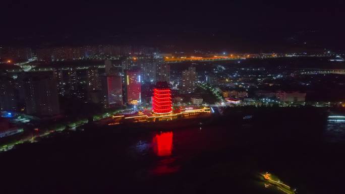 甘肃兰州夜景-黄河楼/兰州老街