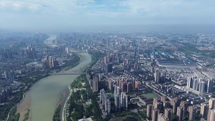 德阳航拍德阳城市大景