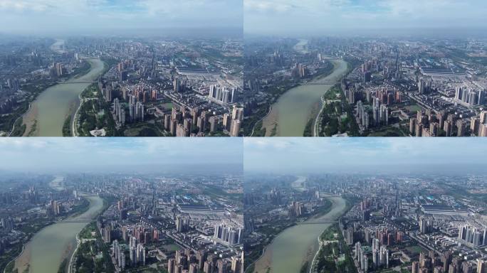 德阳航拍德阳城市大景