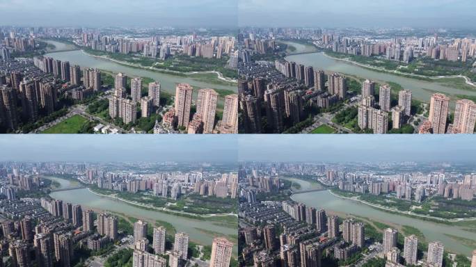 德阳航拍德阳城市大景