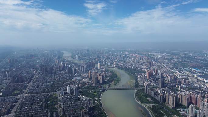 德阳航拍德阳城市大景