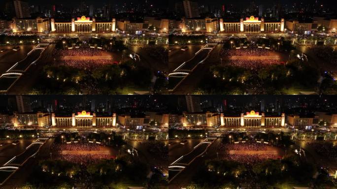 25年八一建军节南昌八一广场人群夜景