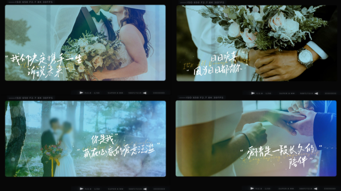 【无插件】电影感浪漫婚礼告白回忆文字照片