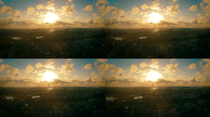 日落黄昏夕阳旅拍大好河山乡村振兴村庄城乡