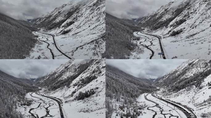 理小路大二普雪山理县小金县文旅阿坝州航拍