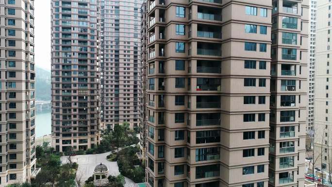 城市高楼林立景观 楼房住宅空镜视频