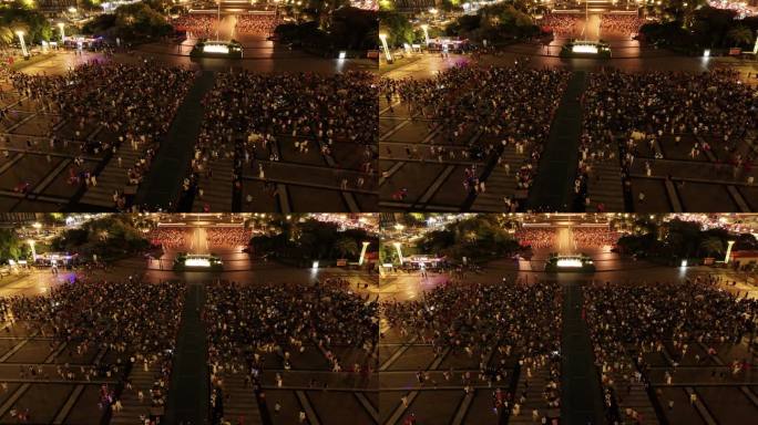 25年八一建军节南昌八一广场人群夜景