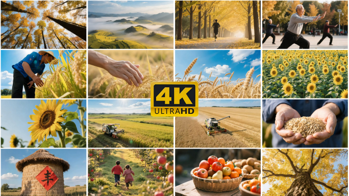 【合集】秋天丰收田园收获收成秋收金色秋日