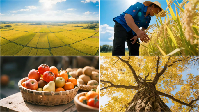 【合集】秋天丰收田园收获收成秋收金色秋日