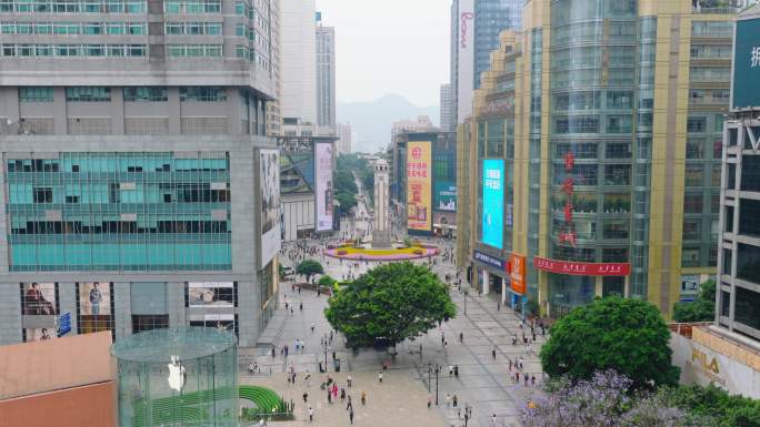 重庆解放碑步行街 重庆城市中心商业街区