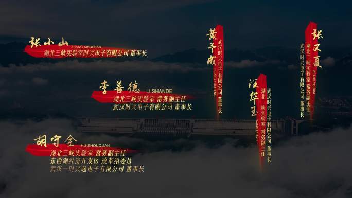 4K红底金字 党政党建人名字幕条