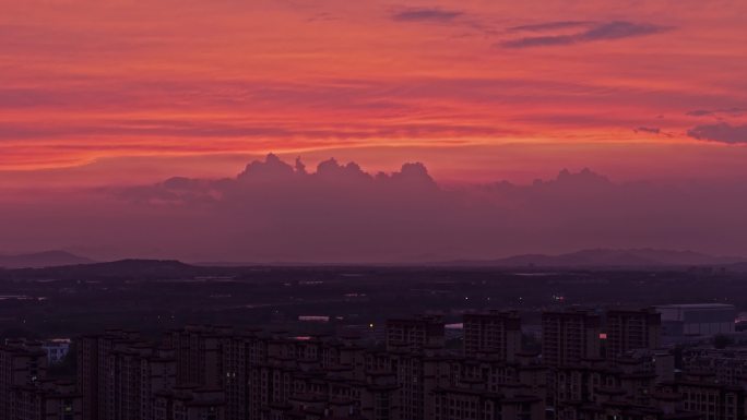 免费可商用4K60帧城市夜幕绚丽晚霞