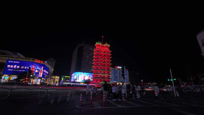 二七塔夜景延时