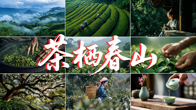 4K茶茶叶茶山航拍采茶制茶泡茶茶文化