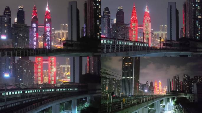 重庆海棠溪轻轨站夜景