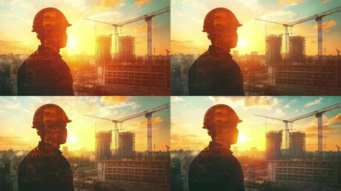 建筑工地建设者剪影