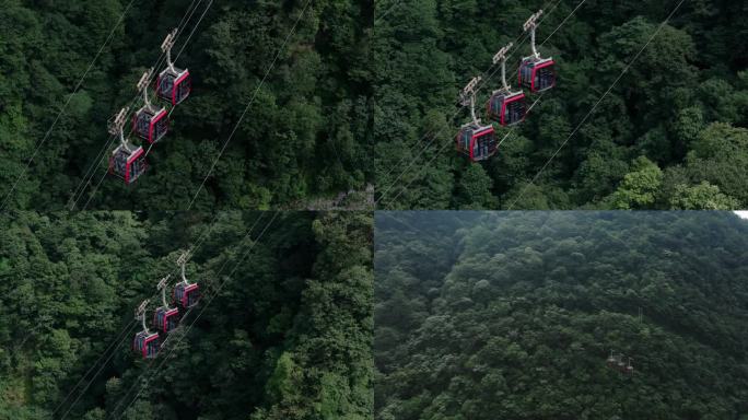 重庆南川金佛山索道2 山间索道缆车穿梭