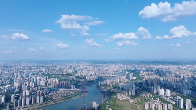 重庆城市天际线航拍景观
