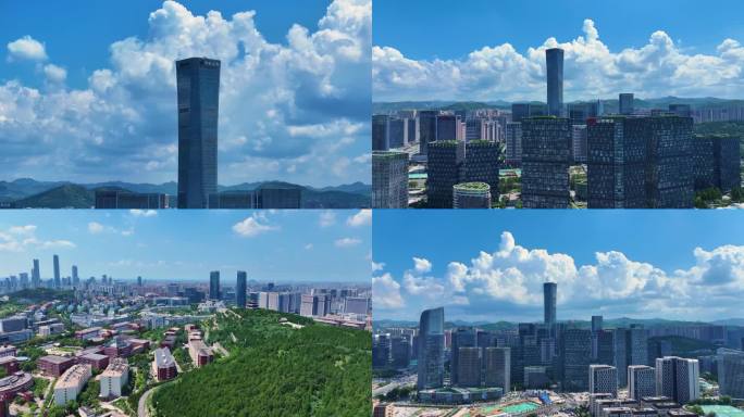 济南航拍汉峪金谷软件园凯宾斯基中泰证券