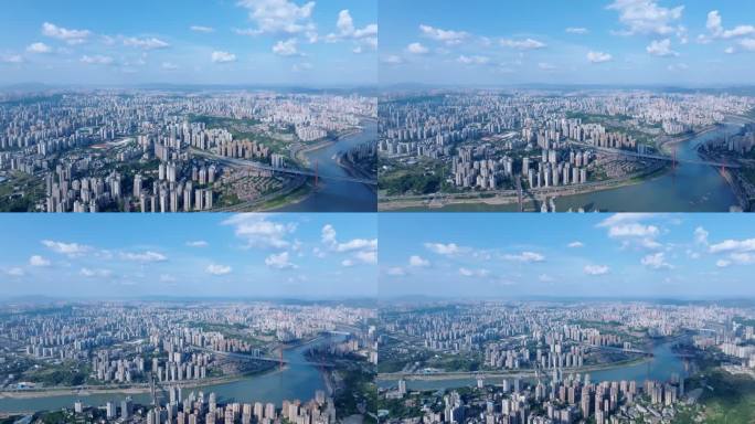 城市高楼林立景观航拍 重庆江北