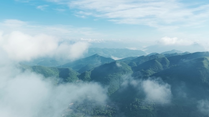 晴天清晨大山云海云雾