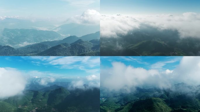 晴天清晨大山云海云雾