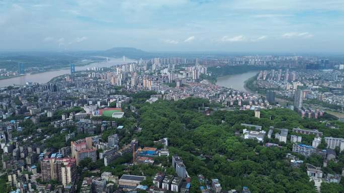 泸州航拍泸州城市大景城西航拍