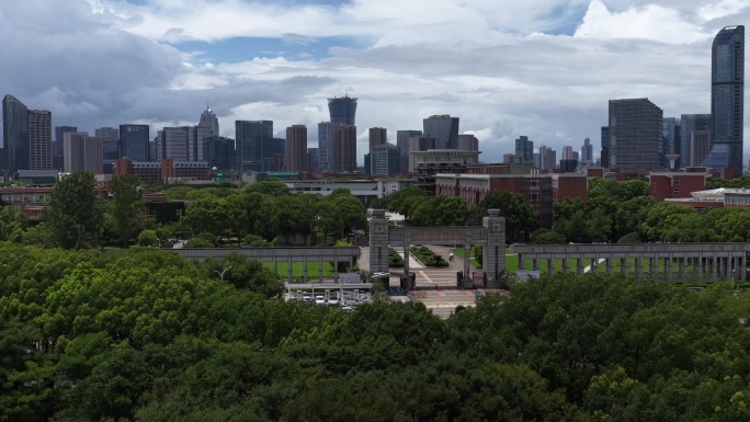 宁波万里学院 大学校园鸟瞰风光