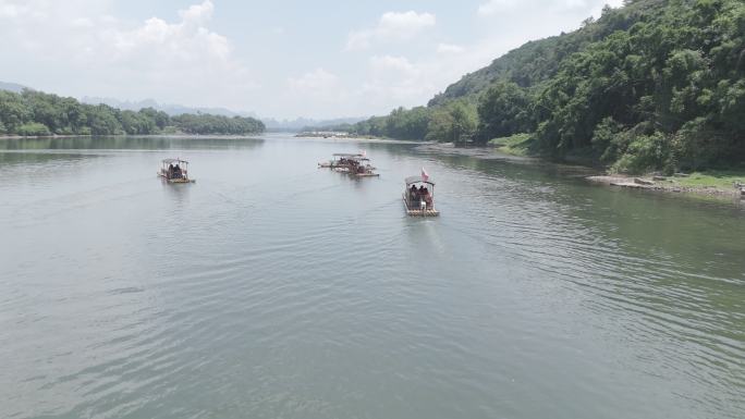 漓江竹筏漂流风光