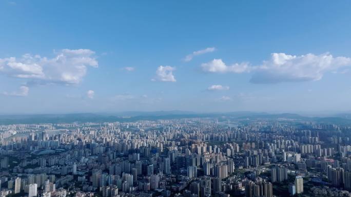 重庆城市天际线鸟瞰