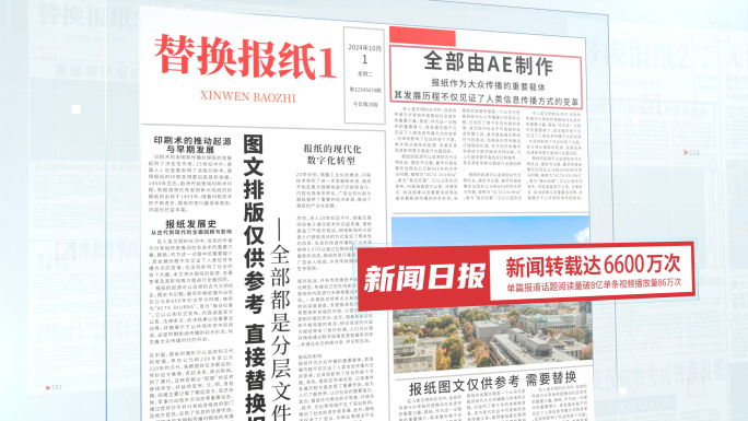 新闻媒体报纸头条AE模板
