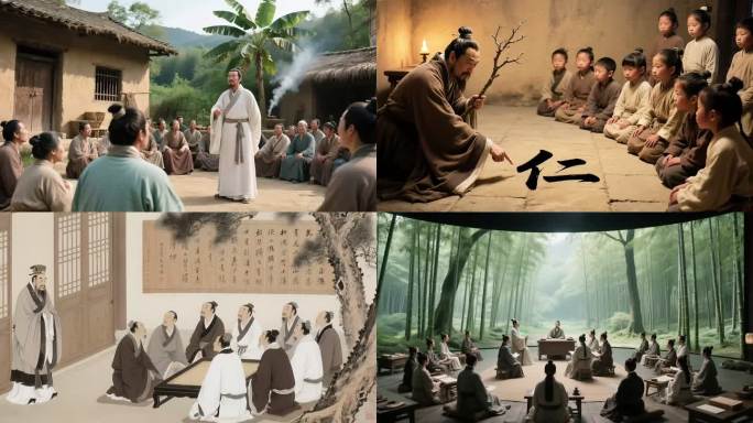 古人讲学 古代私塾 孔子讲学 圣人讲学