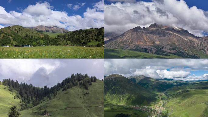 川西明珠格聂神山则巴村壮丽山河的自然风光