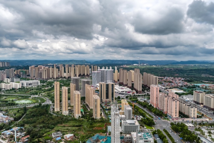 6K晋城市东南新区大气航拍延时摄影
