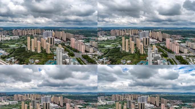 6K晋城市东南新区大气航拍延时摄影