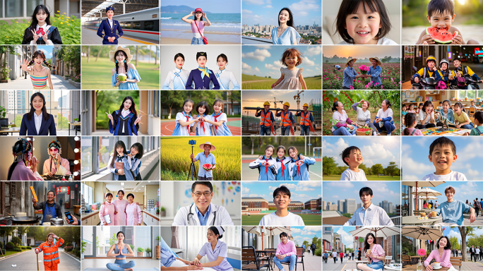 各行各业幸福笑脸人名群众百姓生活合集